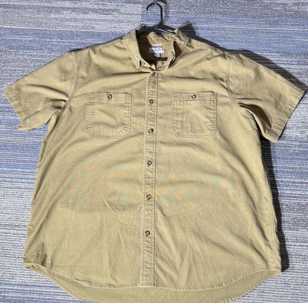 Carhartt Relaxed Fit Short Sleeve Button Up Work Shirt 2XL